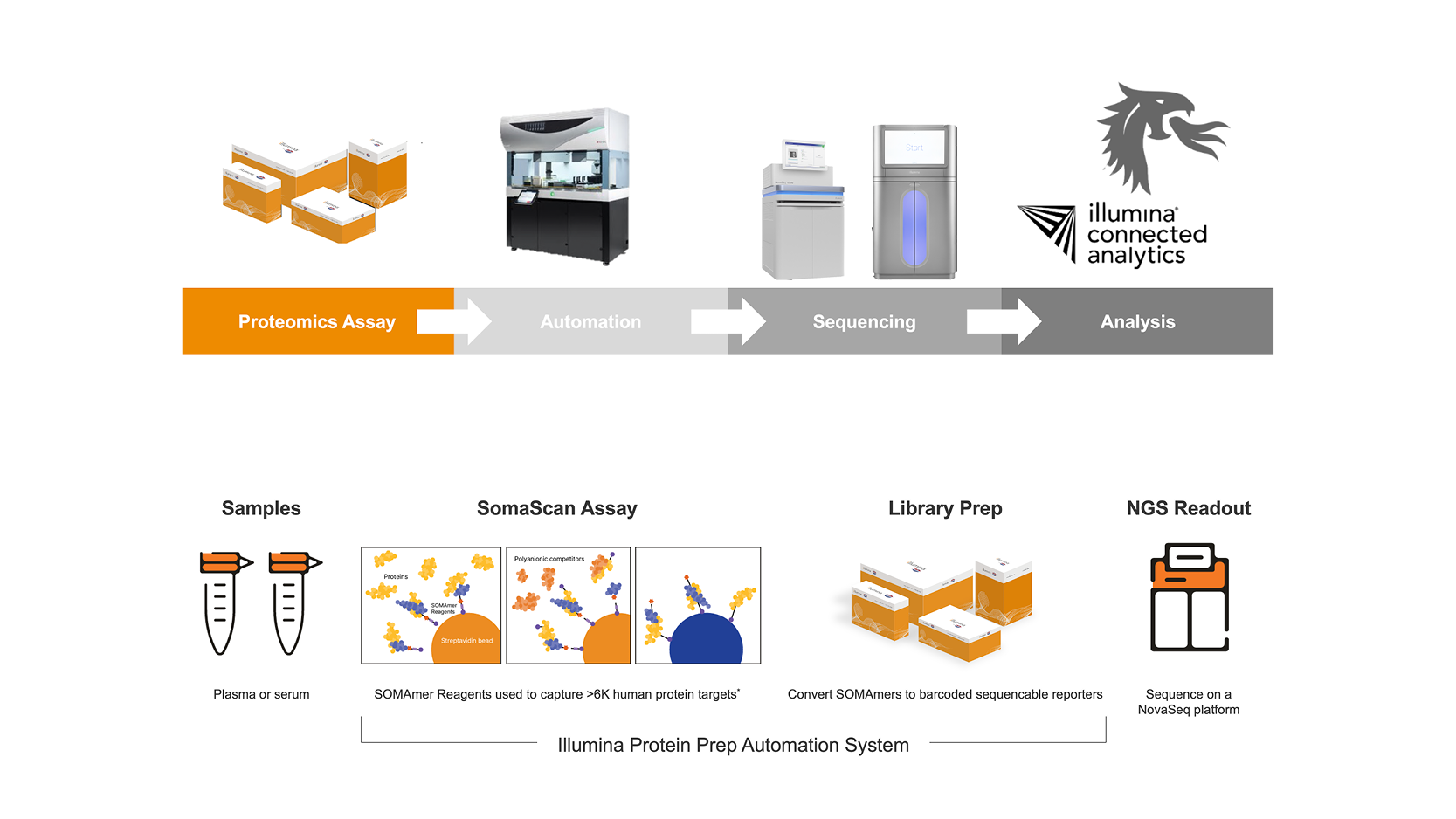 Plasma proteome profiling using Illumina Protein Prep, powered by SOMAmer technology Details image